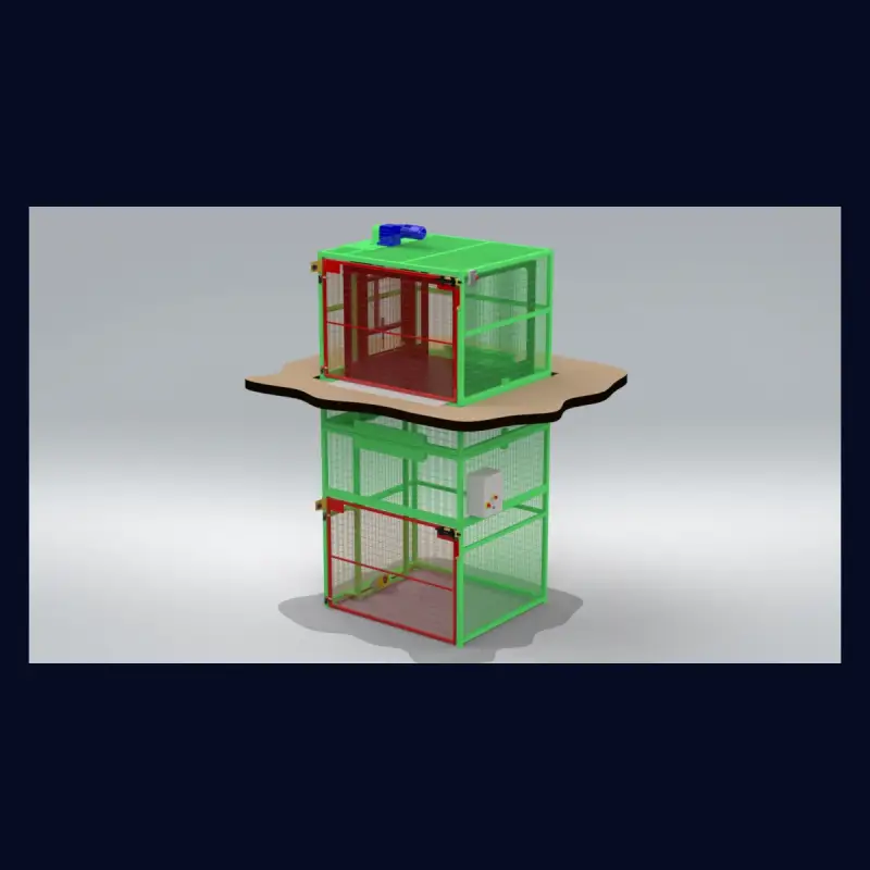 Godshiss with a two-level cage